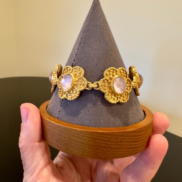 NWT Authentic Luxury Julie Vos Flower Station Iridescent Rose Statement Bracelet - Picture 9 of 17